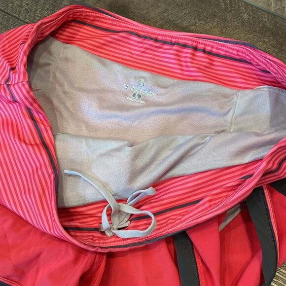 MOVING COMFORT Cute Pink Grey Workout Athletic Shorts Large - Picture 5 of 7